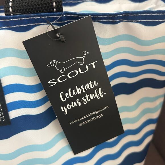 SCOUT Bags Blue Stripes French Waviera Nooner Lunch Box NEW - Picture 4 of 5